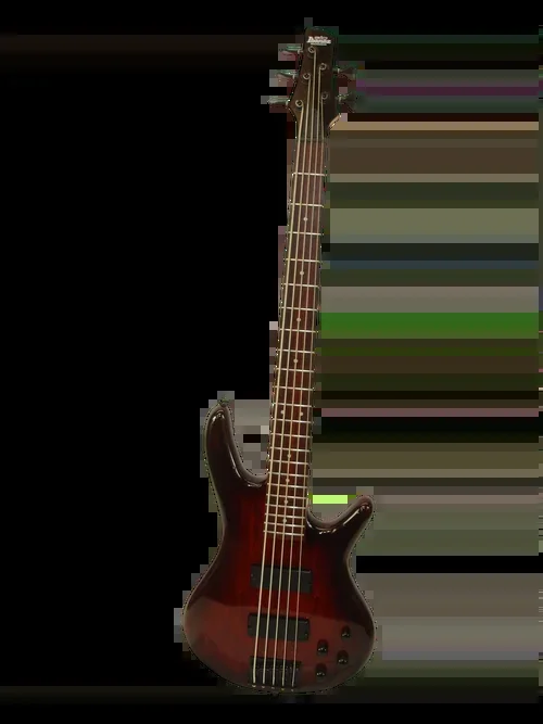 2022 Ibanez Gio GSR205SM 5-String Bass Guitar, Spalted Maple, Charcoal Brown Burst – Previously Owned