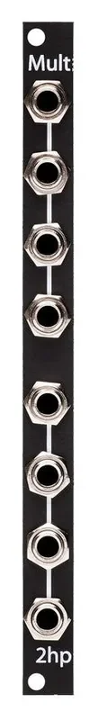 2hp Mult Modular Eurorack Signal Splitter – Black Faceplate