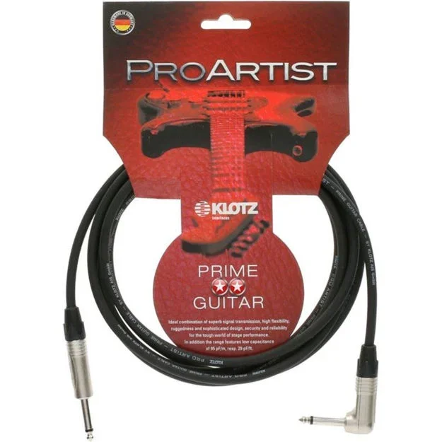 4Sound. Klotz Pro Artist Ubalansert Gitar Kabel m vinkel jack 3m