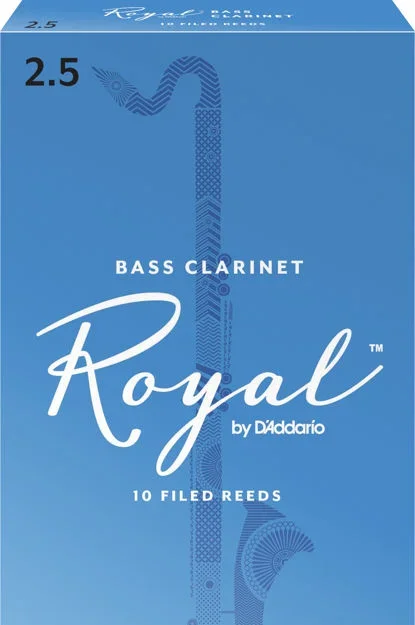 4Sound. Royal by D’Addario Bass Clarinet Reeds, Strength 2.5, 10 Pack
