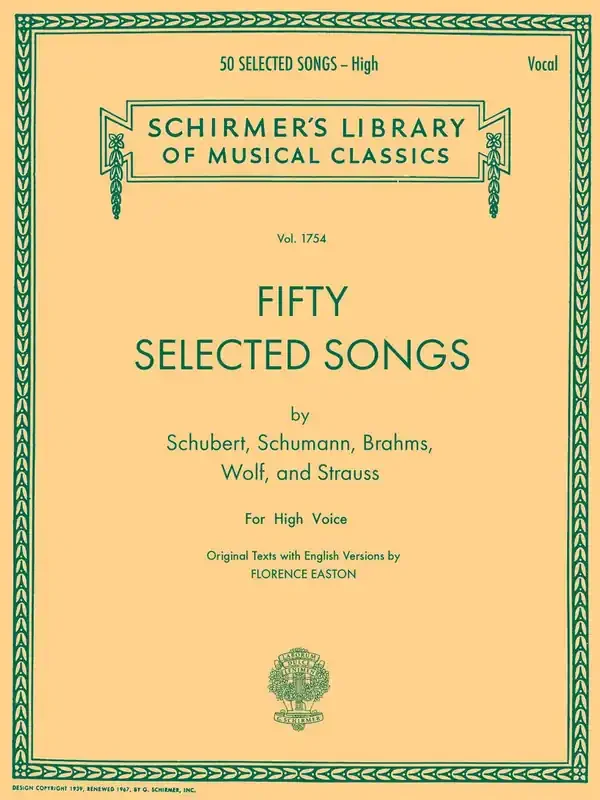 50 Selected Songs By Schubert Schuman