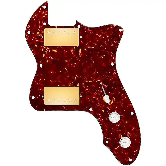 920D Custom 72 Thinline Tele Loaded Pickguard With Gold Cool Kids Humbuckers & White Knobs Tortoise Guitar Center
