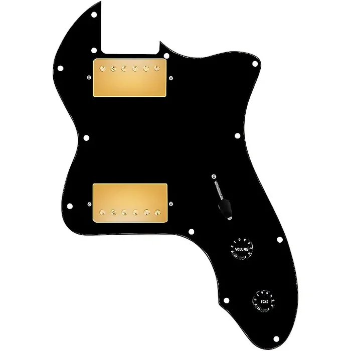 920D Custom 72 Thinline Tele Loaded Pickguard With Gold Roughneck Humbuckers and Black Knobs Black Guitar Center