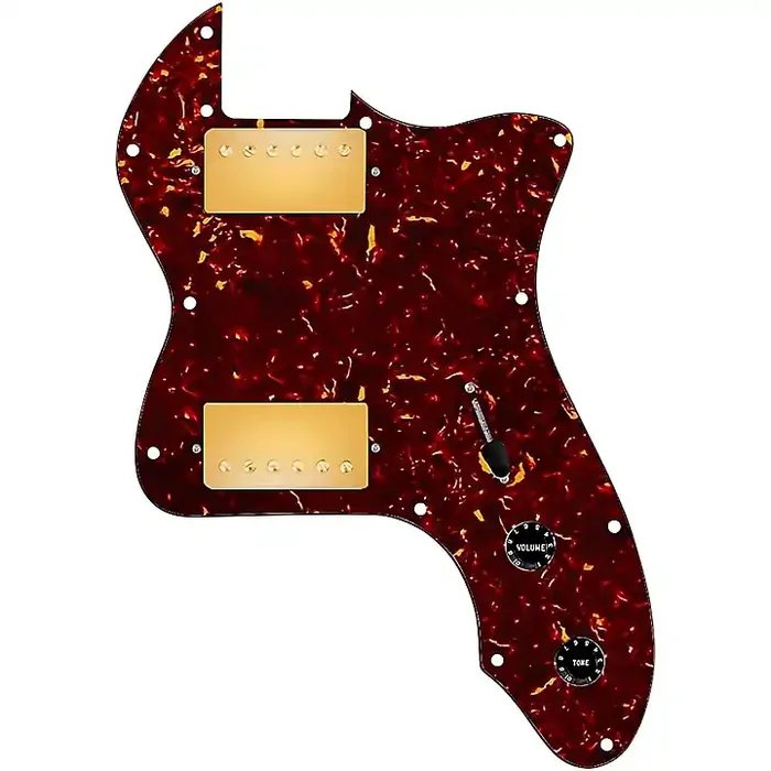920D Custom 72 Thinline Tele Loaded Pickguard With Gold Roughneck Humbuckers and Black Knobs Tortoise Guitar Center