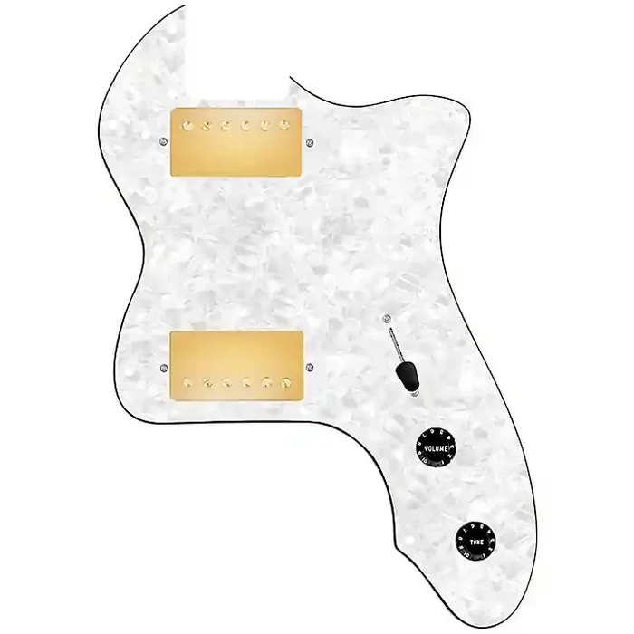 920D Custom ‘72 Thinline Tele Loaded Pickguard With Gold Smoothie Humbuckers & Black Knobs White Pearl Guitar Center