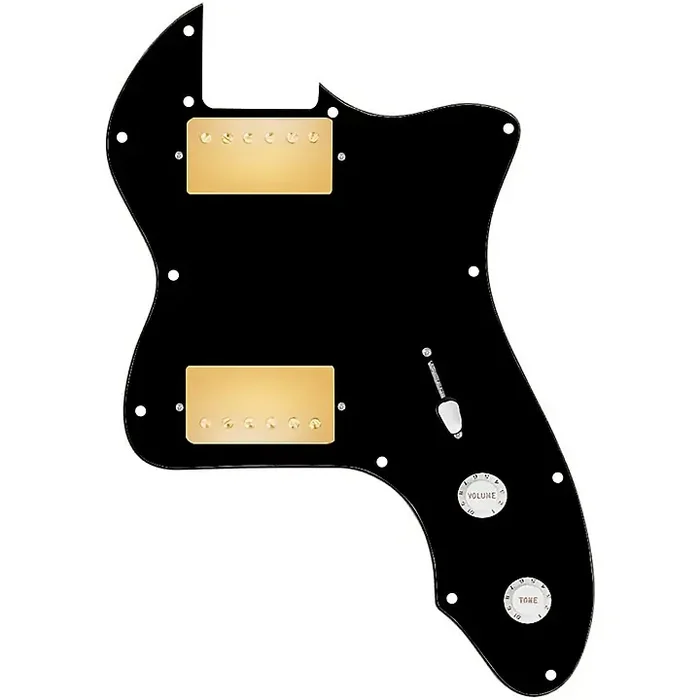 920D Custom 72 Thinline Tele Loaded Pickguard With Gold Smoothie Humbuckers and White Knobs Black Guitar Center