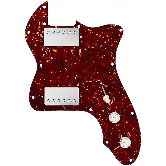 920D Custom 72 Thinline Tele Loaded Pickguard With Nickel Roughneck Humbuckers & White Knobs Tortoise Guitar Center