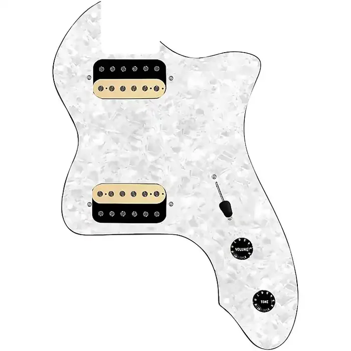 920D Custom 72 Thinline Tele Loaded Pickguard With Uncovered Black Roughneck Humbuckers White Pearl Guitar Center