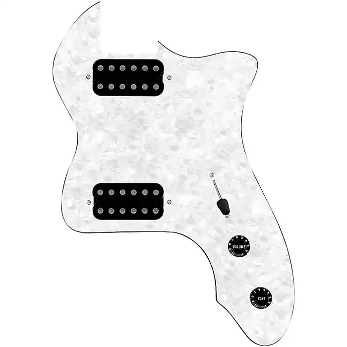 920D Custom 72 Thinline Tele Loaded Pickguard With Uncovered Cool Kids Humbuckers & Black Knobs White Pearl Guitar Center