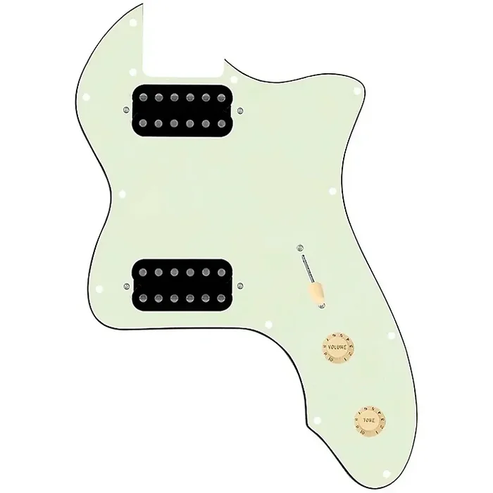 920D Custom 72 Thinline Tele Loaded Pickguard With Uncovered Smoothie Humbuckers with Aged White Knobs Mint Green