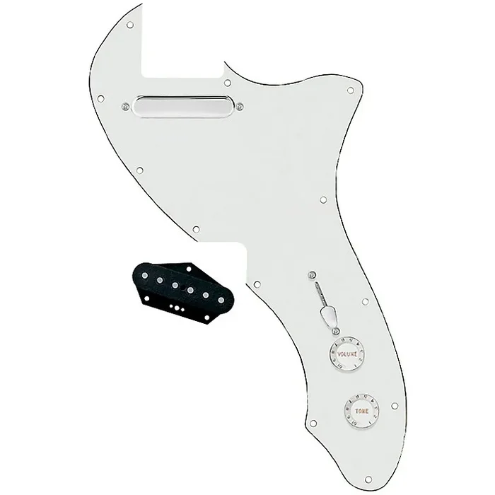 920D Custom 72 Thinline Tele Single Coil Loaded Pickguard With Texas Grit Pickups and Black Knobs Parchment