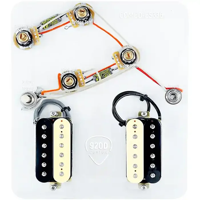 920D Custom Combo Kit for ES-335 With Uncovered Roughneck Humbuckers & ES335-V Wiring Harness Guitar Center