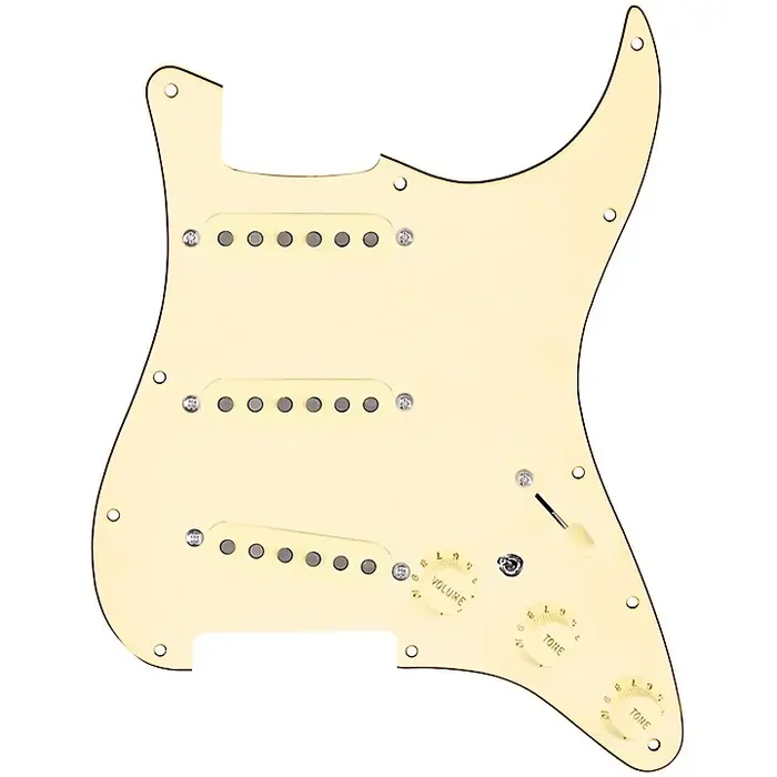 920D Custom Generation Loaded Pickguard For Strat With Aged White Pickups and Knobs and S7W-MT Wiring Harness Aged White Guitar Center