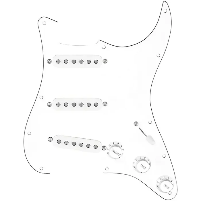 920D Custom Generation Loaded Pickguard For Strat With White Pickups and Knobs and S7W Wiring Harness White Guitar Center