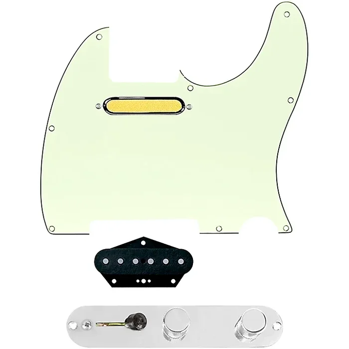 920D Custom Gold Foil Loaded Pickguard for Tele With T3W-C Control Plate Mint Green