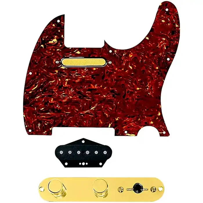 920D Custom Gold Foil Loaded Pickguard for Tele With T3W-REV-G Control Plate Tortoise Guitar Center