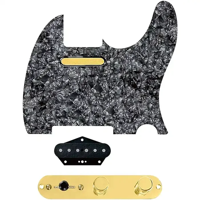 920D Custom Gold Foil Loaded Pickguard for Tele With T4W-G Control Plate Black Pearl Guitar Center
