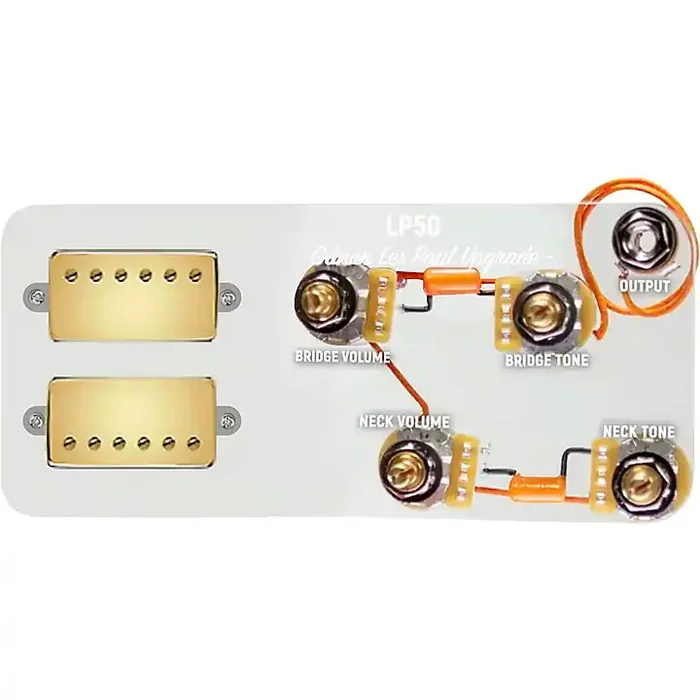920D Custom Gold Roughneck Humbuckers & LP50-L Wiring Harness Combo Kit Gold Guitar Center