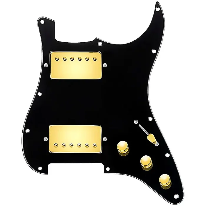 920D Custom HH Loaded Pickguard for Strat With Gold Roughneck Humbuckers and S5W-HH Wiring Harness Black Guitar Center