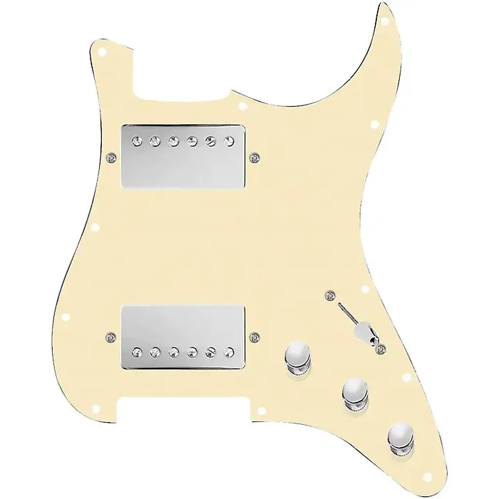 920D Custom HH Loaded Pickguard for Strat With Nickel Roughneck Humbuckers and S5W-HH Wiring Harness Aged White Guitar Center
