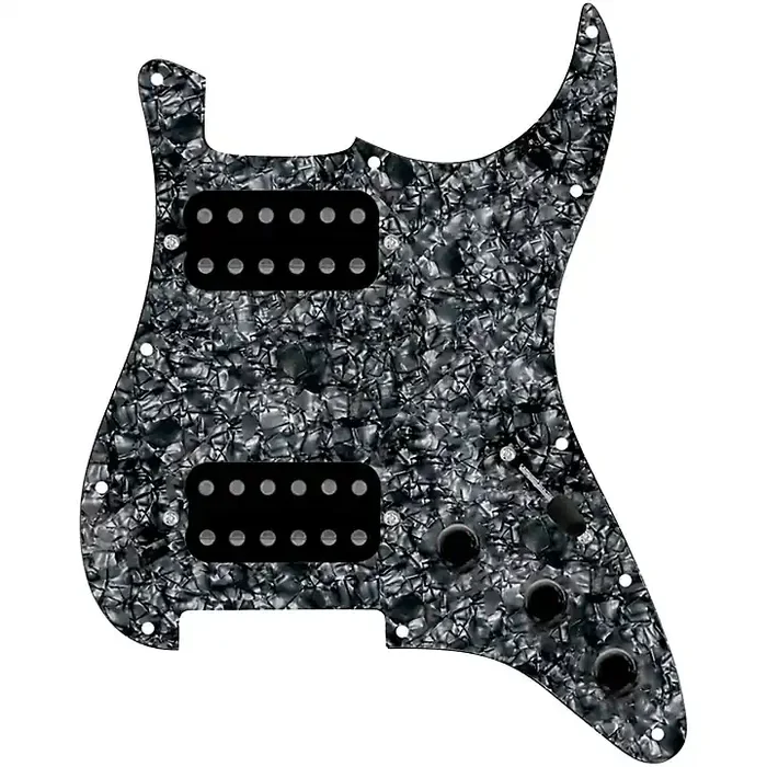 920D Custom HH Loaded Pickguard for Strat With Uncovered Cool Kids Humbuckers and S5W-HH Wiring Harness Black Pearl Guitar Center