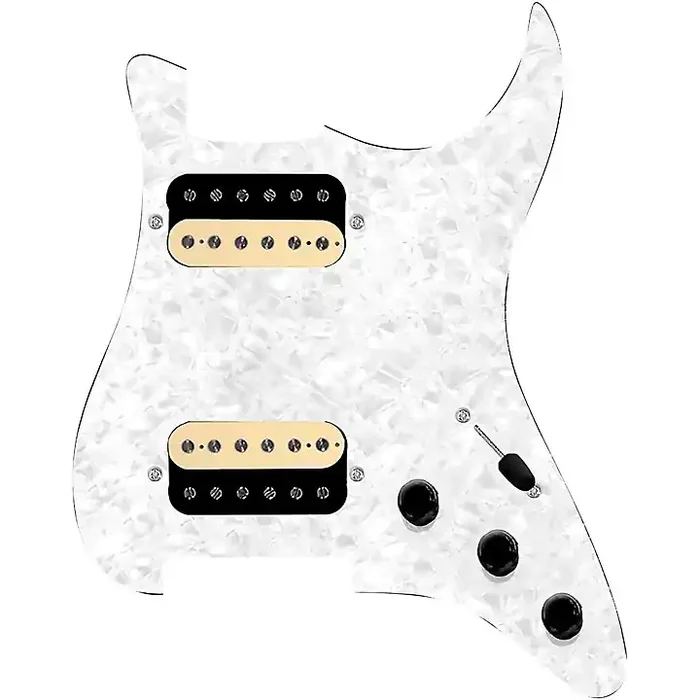 920D Custom HH Loaded Pickguard for Strat With Uncovered Roughneck Humbuckers and S3W-HH Wiring Harness White Pearl Guitar Center