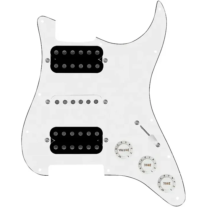 920D Custom HSH Loaded Pickguard for Stratocaster With Uncovered Smoothie Humbuckers, White Texas Vintage Pickups and S5W-HSH Wiring Harness White Guitar Center