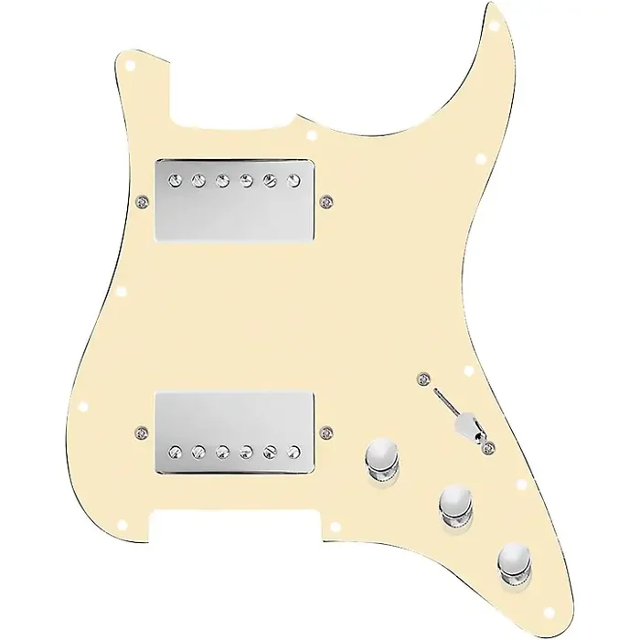920D Custom Hushed and Humble HH Loaded Pickguard for Strat With Nickel Smoothie Humbuckers and S3W-HH Wiring Harness Aged White Guitar Center