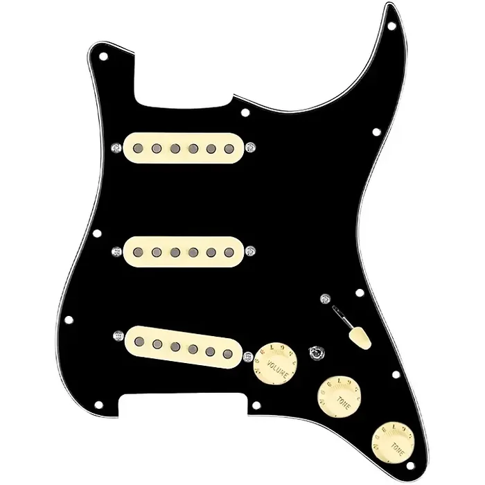920D Custom Texas Grit Loaded Pickguard for Strat With Aged White Pickups and Knobs and S7W-MT Wiring Harness Black Guitar Center