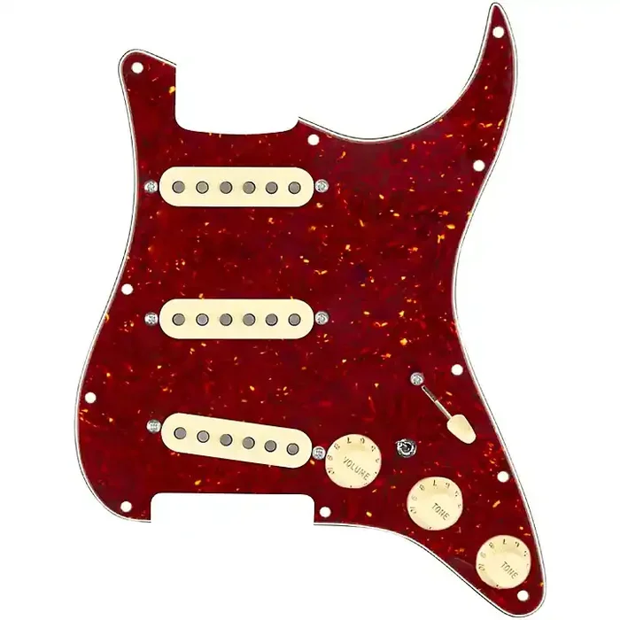 920D Custom Texas Vintage Loaded Pickguard for Strat With Aged White Pickups and S7W-MT Wiring Harness Tortoise Guitar Center