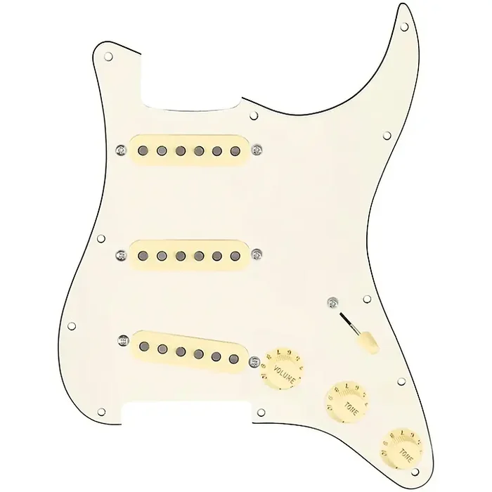 920D Custom Texas Vintage Loaded Pickguard for Strat With Aged White Pickups and S7W Wiring Harness Parchment Guitar Center