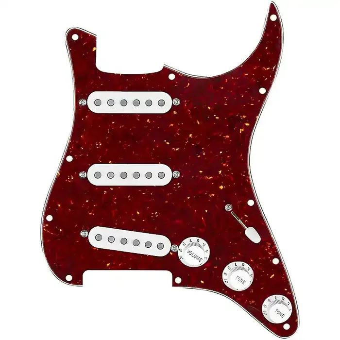 920D Custom Texas Vintage Loaded Pickguard for Strat With White Pickups and S5W Wiring Harness Tortoise Guitar Center