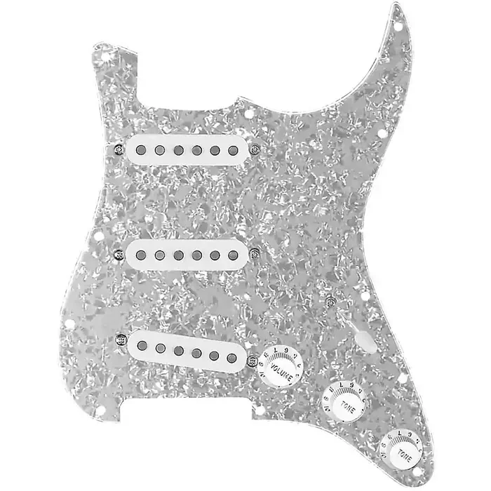 920D Custom Texas Vintage Loaded Pickguard for Strat With White Pickups and S5W Wiring Harness White Pearl Guitar Center