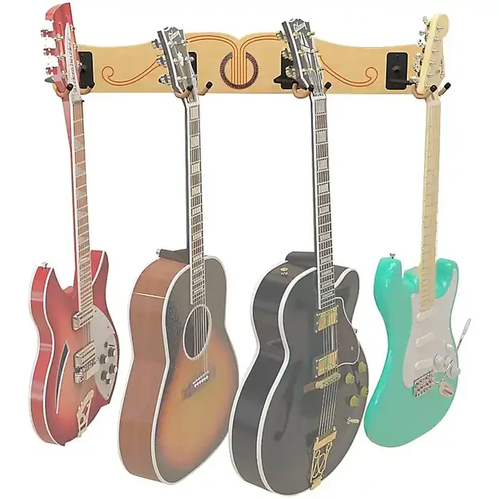 A&S Crafted Products Pro-File Wall Mounted Guitar Hanger for 4 Guitars Guitar Center