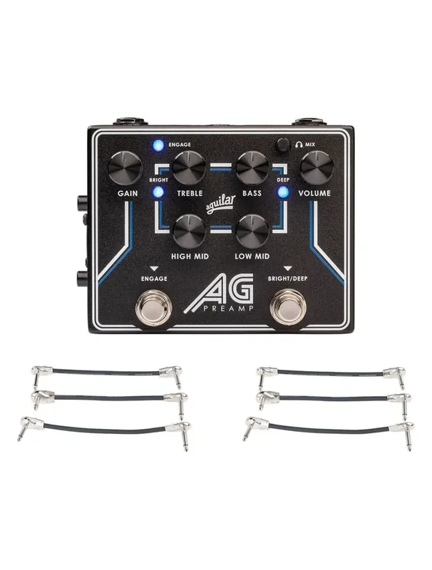 Aguilar AG Preamp/DI Pedal + 2x Gator Patch Cable 3 Pack