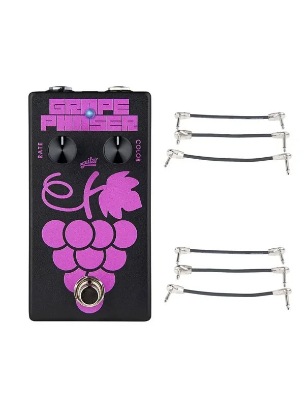 Aguilar Grape Phaser V2 Phaser Pedal + 2x Gator Patch Cable 3 Pack