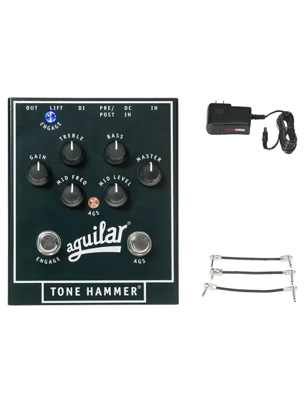 Aguilar Tone Hammer + Gator 9V Power Combo & 3 Patch Cables