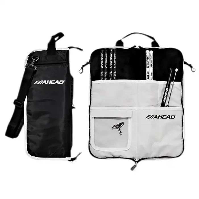 Ahead Deluxe Stick Bag Black with Gray Trim, Gray Interior Guitar Center