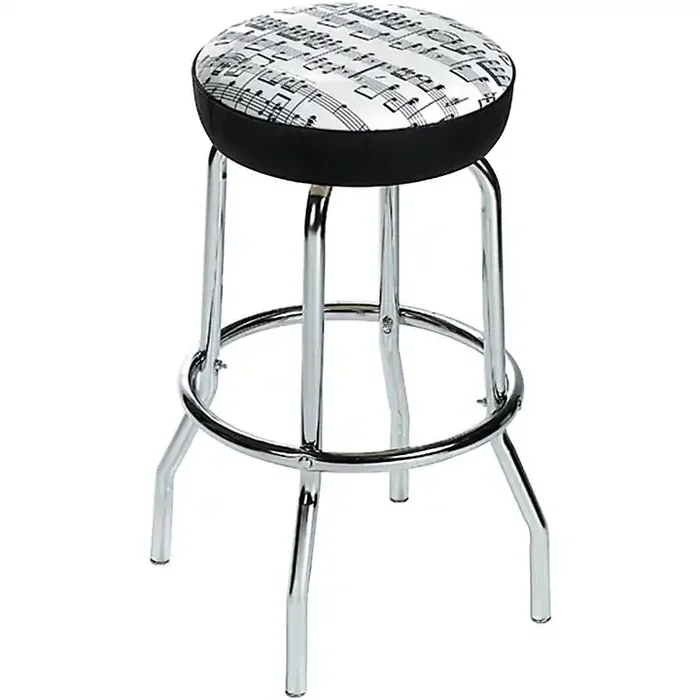 AIM 28″ Barstool Sheet Music White with Black Notes Guitar Center