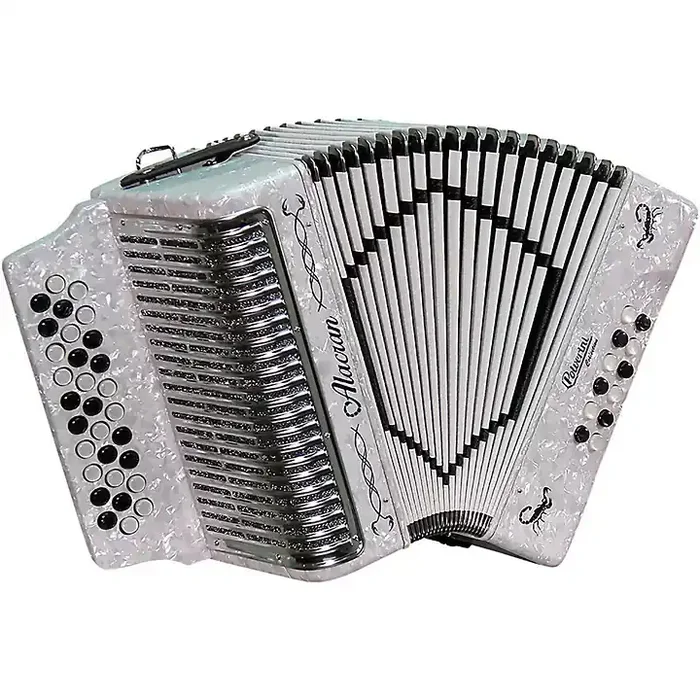 Alacran Accordion with case and straps White Fa/FBE White E/A/D Guitar Center