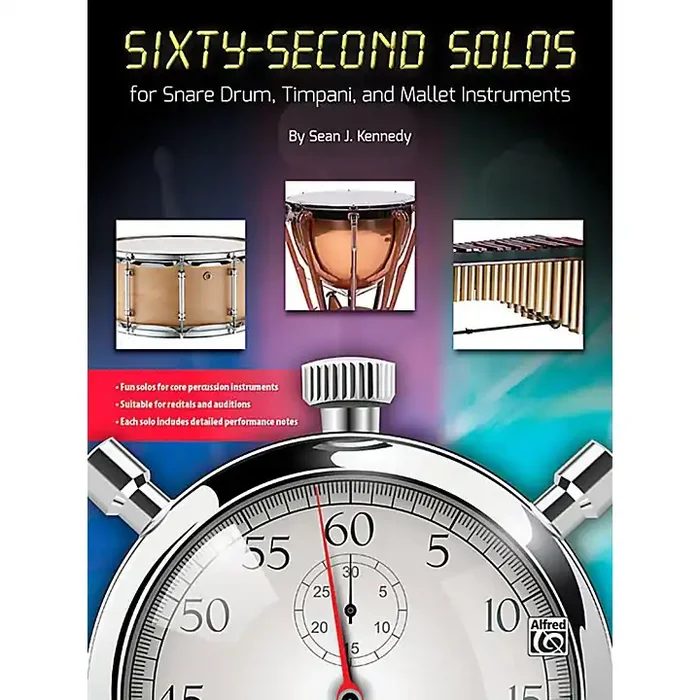 Alfred Sixty-Second Solos For Snare Drum, Timpani, and Mallet Instruments Book Guitar Center