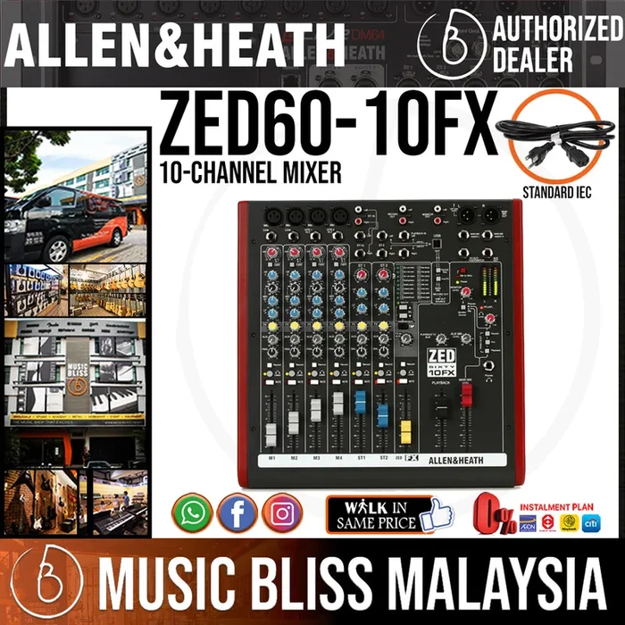 Allen & Heath ZED60-10FX Mixer with USB and Effects (ZED6010FX)