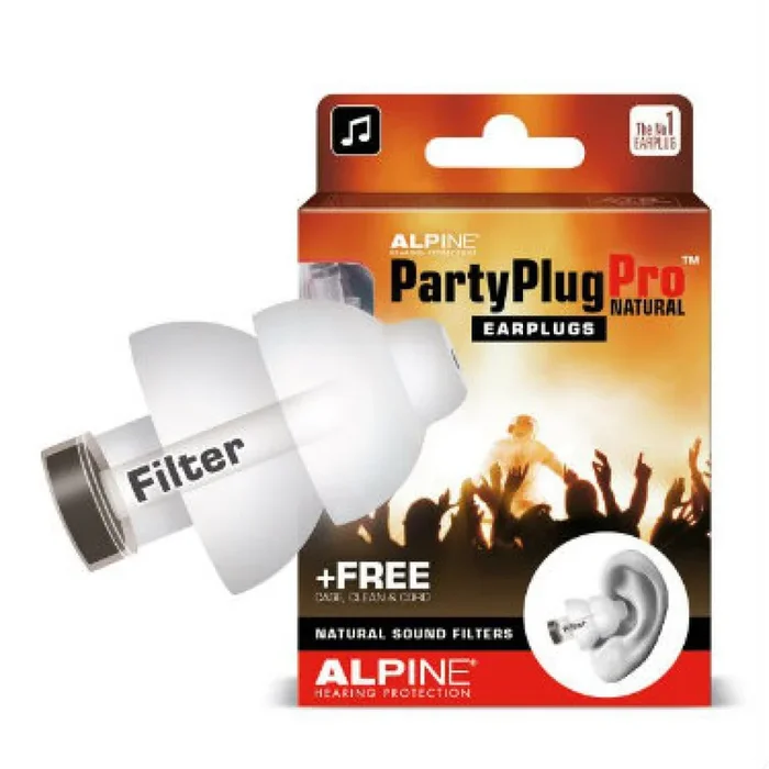 Alpine PartyPlug Pro Natural Ear Plugs – For Festival, Concert & Party-Goers