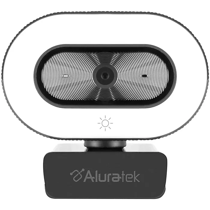 Aluratek 1080P USB Webcam w/Adjustable Lighting, Autofocus & Dual Mics
