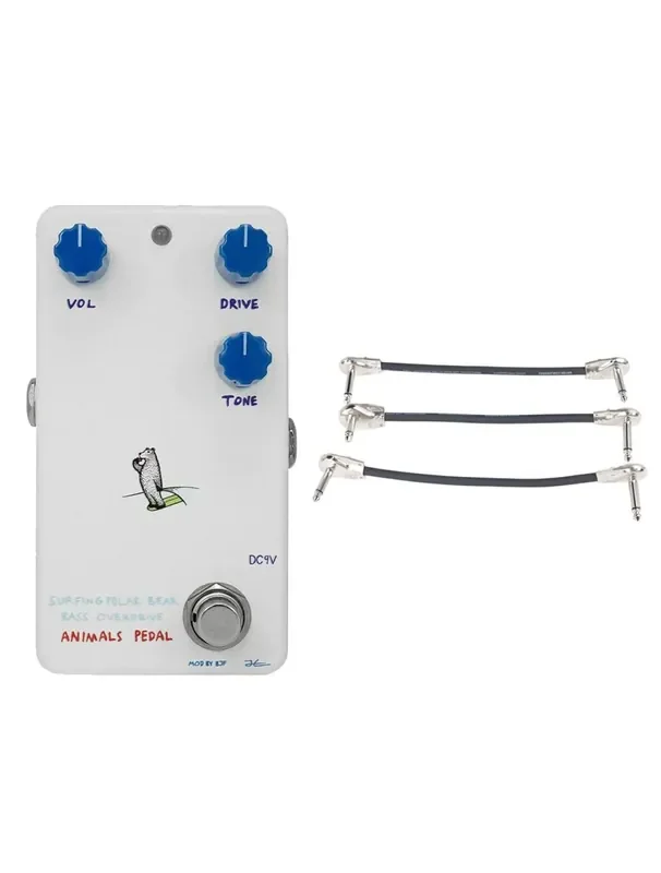Animals Pedals Surfing Polar Bear Bass Overdrive + Gator Patch Cable 3 Pack