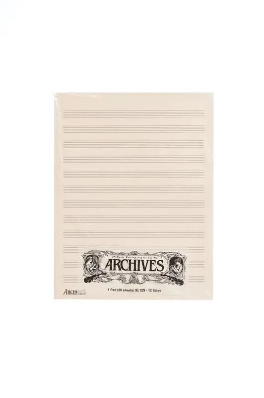 Archives Manuscript Score Pads, 12 Stave, 50 Sheets