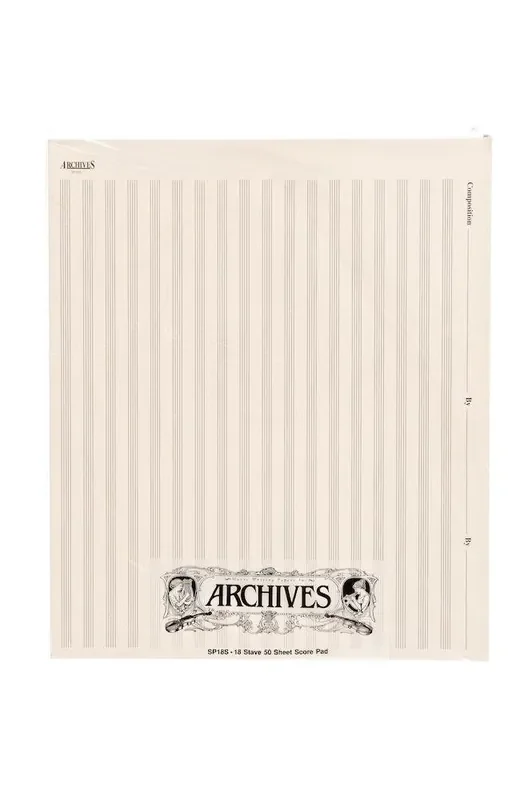 Archives Manuscript Score Pads, 18 Stave, 50 Sheets