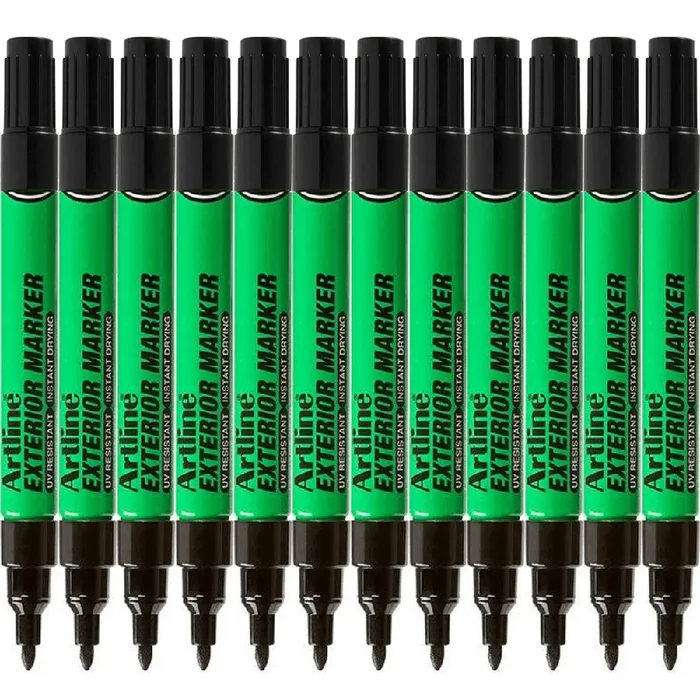 Artline Box 12 Exterior Outdoor Permanent Marker UV Resistant (Black)