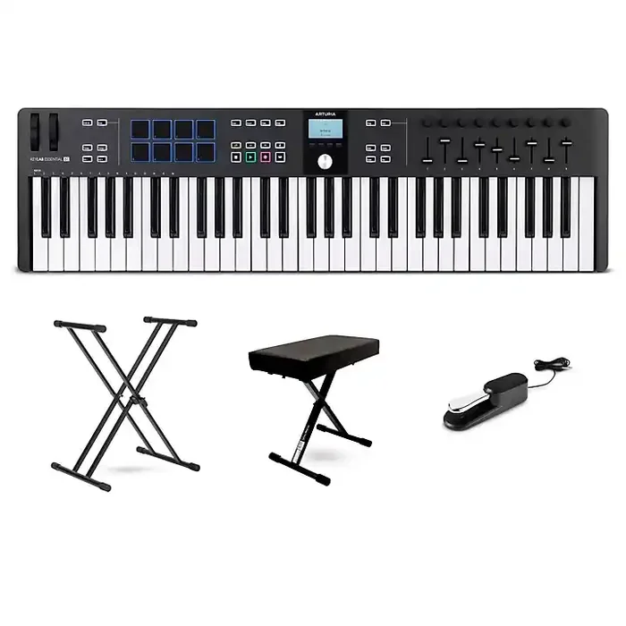 Arturia KeyLab Essential 61 mk3 MIDI Keyboard Controller Essentials Bundle Black Guitar Center