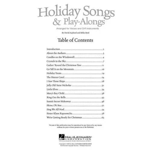 Asplund, David – Holiday Songs and Play-Alongs